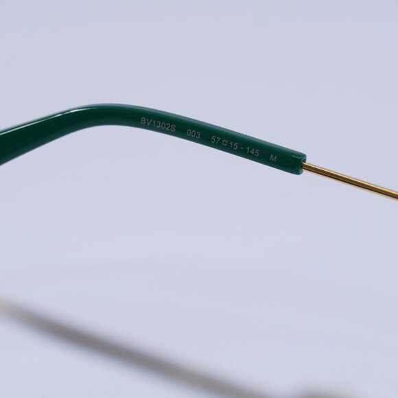 🕶️ New Bottega Veneta BV1302S 003 Sunglasses - Gold Frame, Green Lenses - Picture 6 of 10